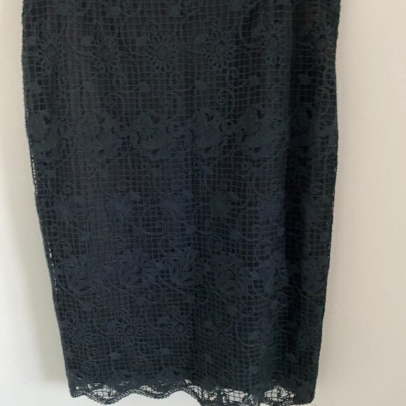 TORIO SPAIN 2-PIECE SUITE BLAZER JACKET SKIRT BLACK LACE LINED SZ 4 - Picture 5 of 10